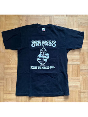 Vintage 90s Come back to Chicago Gun shirt Size Large